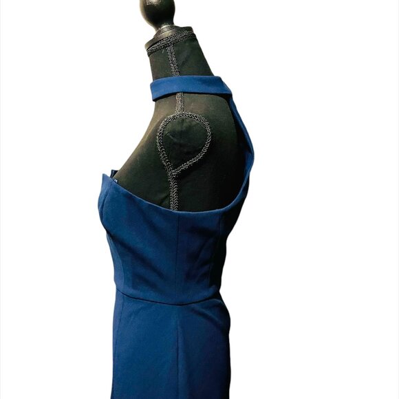 BCBGMAXAZRIA Dark Navy Elias Collar Detail Gown (NWT) - Picture 7 of 8